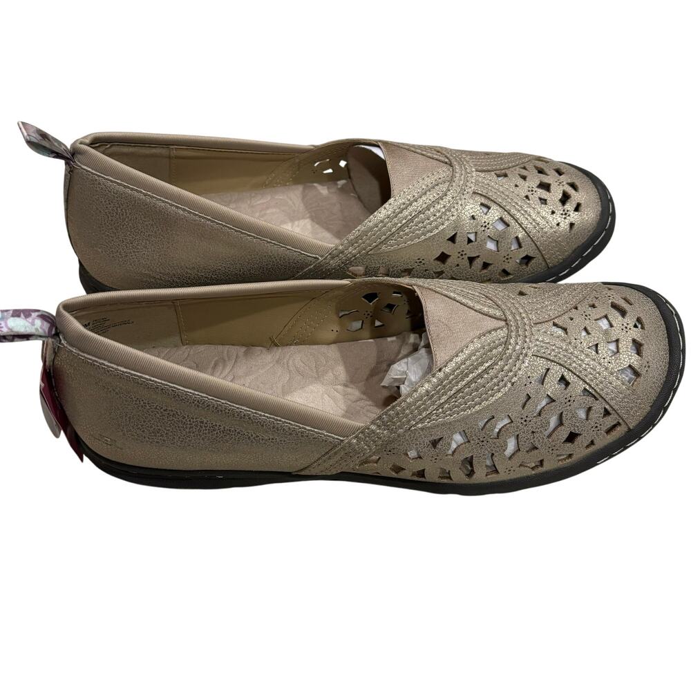 JBU Jambu Women's 12M‎ Gold Pecan Shimmer Memory Foam Flat Loafer Comfort Shoes